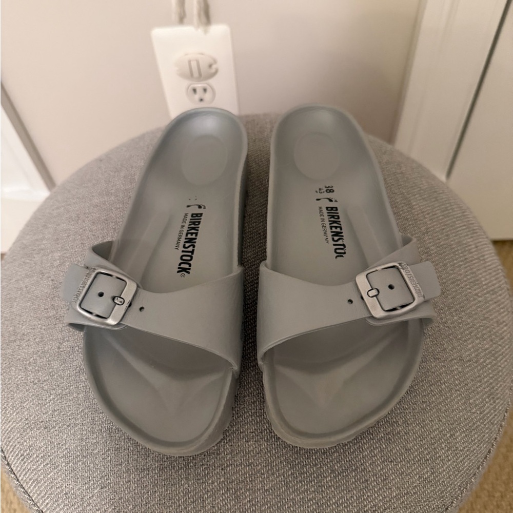 Birkenstock Light Gray Slide Sandals
